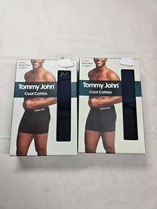 4 Pairs Tommy John Cool Cotton Boxer Briefs Navy / Black Size XL NWT 2 Packs - Picture 1 of 5
