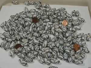 Two Pounds India Handmade Oval White with Swirls Glass Beads Bulk Lot (MPQ-63) - Picture 1 of 12