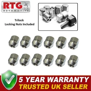 12x Nuts + 4x Trilock Locking Nuts For Ford Escort Mk2 1974-1980 (Steel Wheels) - Picture 1 of 1