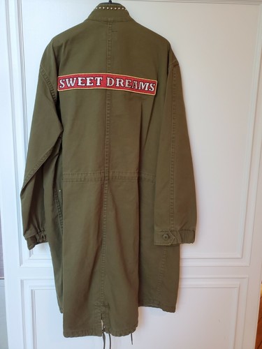 SAINT LAURENT (YSL) Giacca Coda Pesce Parka Uomo Saint Laurent Parigi Borchie Sweet Dreams Verde Oliva; L