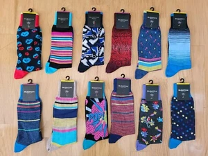 Bugatchi Men's Mid Calf Cotton Blend Dress Socks-Various Patterns-Made in Italy - Picture 1 of 29