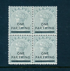 BERMUDA 1901 One Farthing Overprint on One Shilling SG30 BLOCK OF 4 MNH - Picture 1 of 1