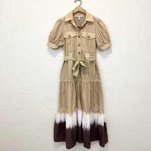 Derek Lam 10 Crosby size 0 Dress Buffy Utility Tan Brown Beige - Picture 1 of 9