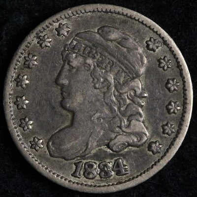 Media moneda de diez centavos de plata busto tapado 1834 XF+ E147 AVCNM Foto 1 de 2