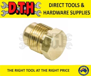 SOLID BRASS THREADED MALE SAE FLARE PLUG 3/16''-3/4'''' AUS MADE - Picture 1 of 9