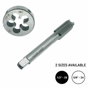 1/2"-28 or 5/8"-24 Tap and Die Set UNF HSS Threading 1/2"x28 5/8"x24 Pick Size - Picture 1 of 9