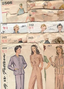 10 Vintage 1940s 1950s Simplicity Lingerie Lounge Sleepwear Patterns As Is - Picture 1 of 24