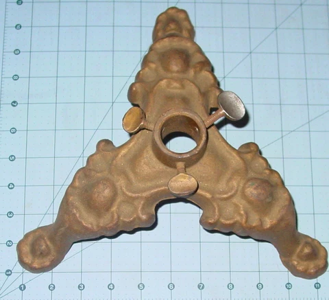 Antique Cast 3 legged fancy Dress Form base feet TABLE FLAG POLE STAND LAMP Part Cover