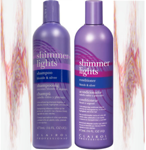 Clairol Professional Shimmer Lights Shampoo & Conditioner Blonde & Silver 16 oz 
