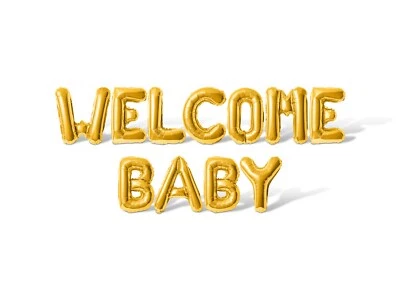 WELCOME BABY Letter Balloon Banner - Baby Shower, Stork Party Supply Decorations - Image 1 of 4