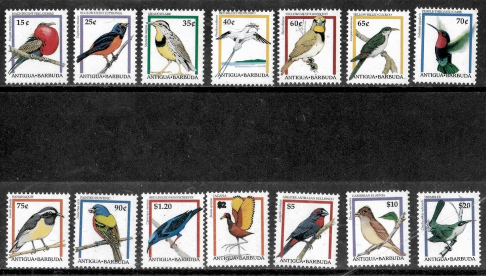 Antigua 1994 - Pájaros - Juego de 14 estampillas definitivas - Scott #1867-80 - MNH Foto 1 de 1