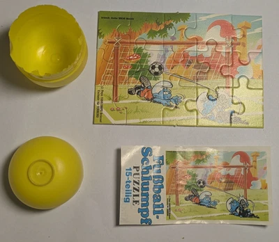 2/31 RAR!! FUSSBALL SCHLÜMPFE 1988 PUZZLE + Beipackzettel OVP im Originalei - Bild 1 von 2