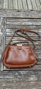 Patricia Nash Cross Body Frame Doctor Handbag Satchel Leather Bag Brown W/Clasp - Picture 1 of 15