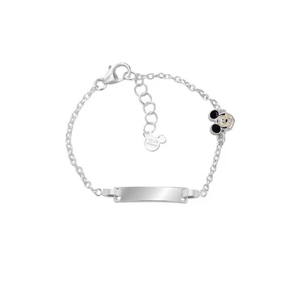 Bracciale Con Targa Bambino Argento 925 Gioiello Disney Mickey Mouse trendy cod. - Immagine 1 di 2