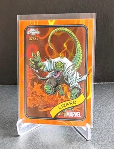 2025 Topps Chrome Marvel /25 LIZARD #85 Orange Lava Wave Refractor - Spider-Man - Picture 1 of 2