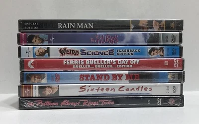 80’S DVD LOT OF (7) STAND BY ME WEIRD SCIENCE SIXTEEN CANDLES THE BURBS SEALED - Image 1 of 4