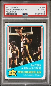 WILT CHAMBERLAIN 1972-73 Topps #168 PSA 6 EX-MT L.A. Lakers All-Star NBA HOF - Picture 1 of 5
