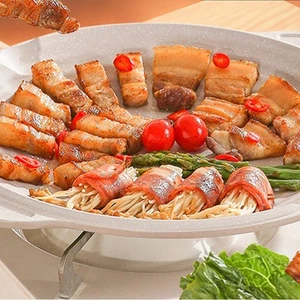 Korean BBQ Grill Pan, Nonstick Round Griddle Grill Pan, Non Stick Barbecue Gr... - Picture 1 of 9