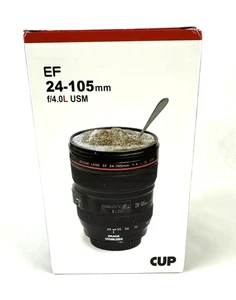 EF Photographers Lens Drinking Novelty Cup w/ Spoon 24-105mm, New, Free Ship - Picture 1 of 9