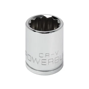 Powerbuilt 3/8 Inch Drive x 15 MM 12 Point Shallow Socket - 641020 - Picture 1 of 5