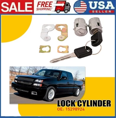 CILINDRO CERRADURA PUERTA CONDUCTOR PASAJERO PARA GMC SIERRA CADILLAC SILVERADO CON 2 LLAVES Foto 1 de 4