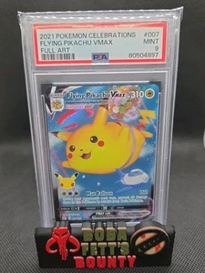 2021 POKEMON CELEBRATIONS #007 FULL ART/FLYING PIKACHU VMAX PSA 9 - Picture 1 of 2