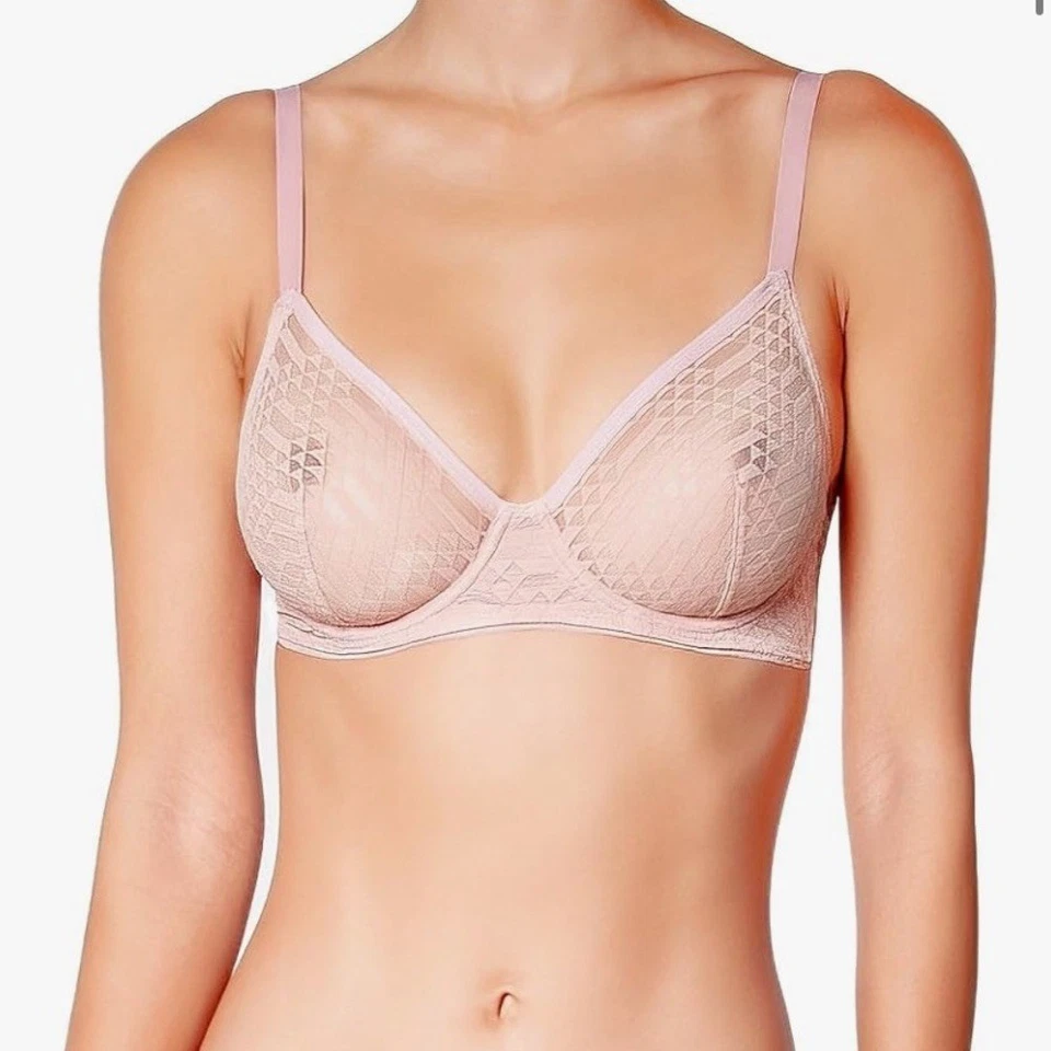 Sutiã feminino novo com etiquetas Huit com aro Demi Cup blush 36E G49 - Imagem 1 de 2