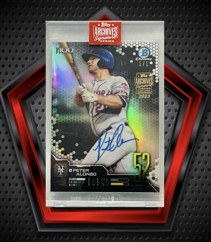 Pete Alonso RC *1/1* Auto 2019 Bowman 2023 Archives Signature #52 Mets MLB - Image 1 of 3