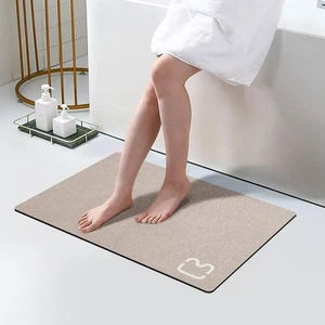 Diatomaceous Earth Bath mat Super Absorbent Non Slip Fast Drying Shower Rugs - Picture 1 of 7