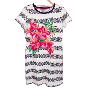 Tommy Bahama L41547 Damen T-Shirt-Kleid weiß lava tatsächlich Größe XS geblümt - Bild 1 von 4
