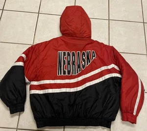 Vintage 90er Nebraska Cornhuskers gefütterte Jacke Herren 2XL rot NCAA Football JERZEES - Bild 1 von 11