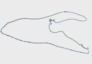 Collar de cuerda de cadena de caracol plano vintage de 30 pulgadas color plata - Imagen 1 de 2