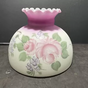 LAMPADA DA STUDENTE VINTAGE GWTW 10"" OLIO FLOREALE ROSA O VETRO ELETTRICO - Foto 1 di 24