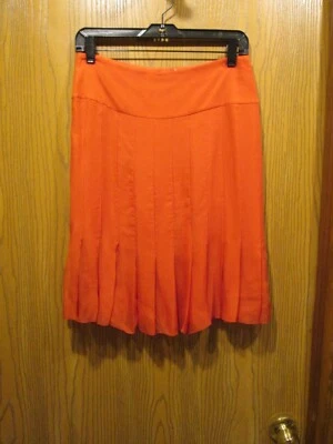 Falda de seda plisada forrada de seda roja CHANEL talla 38 Foto 1 de 4