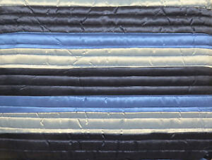 Luxury Quilted Panel Striped Bedspread Throw in 2 sizes & 5 colours