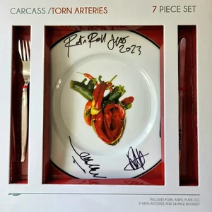 Autographed CARCASS Torn Arteries BOX SET Signed by WHOLE BAND Vinyl x2 CD Plate - Picture 1 of 14
