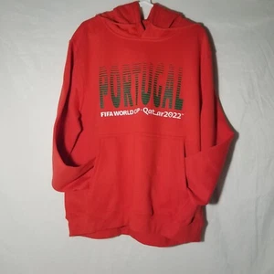 Offizieller FIFA WM Katar 2022 Herren M rot Portugal Hoodie Sweatshirt Tasche - Bild 1 von 16