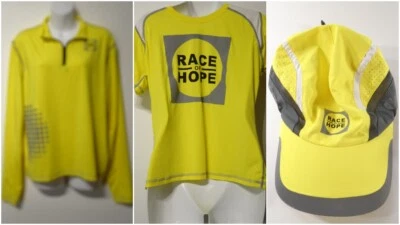 Conjunto de chapéu Race for Hope Stony Brook Southampton Hospital tamanho M amarelo  - Imagem 1 de 4