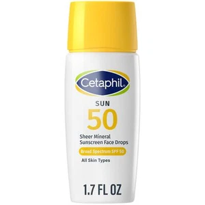 Cetaphil Crema Solare Liquida Trasparente 100% Minerale per Viso con Ossido di Zinco Larga - Foto 1 di 9