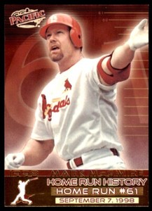 1998 Pacific Home Run History Mark McGwire St. Louis Cardinals #21
