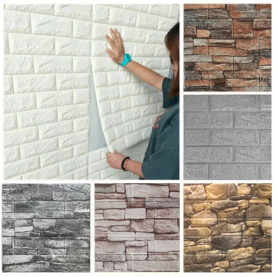 60Pcs Stick On Tiles Self-Adhesive Kitchen Bathroom 3D Wall Stickers Tiles Decor - Image 1 of 4
