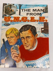 THE MAN From U.N.C.L.E COLORING BOOK 1967 Whitman VGC Vintage Red Flocked Shirt - Foto 1 di 17