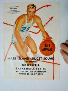 Mare Island vs Puget Sound Souvenir Basketball Program 1953 Coca-Cola Ad