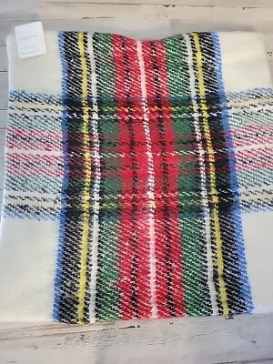 Pottery Barn Stewart Christmas Plaid Pillow covers 20" Ivory - Image 1 of 3