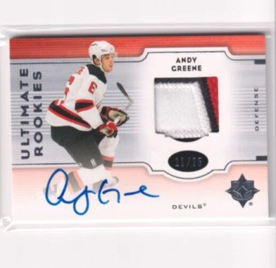 2007-08 UD Ultimate Collection Rookies Patch AUTO Andy Greene /25 NJ Devils - Image 1 of 2