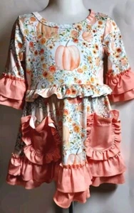 Abito in zucca arricciato Clover Cottage taglia 18-24 M - Foto 1 di 6