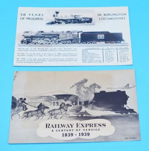 Railroad Postcards Burlington Locomotive, Railway Express, Lot 010 vintage - Picture 1 of 2