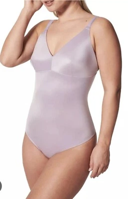 SPANX Thong Bodysuit Purple Light Orchid Satin Women SZ 2X Shapewear Unlined NWT - Image 1 of 4