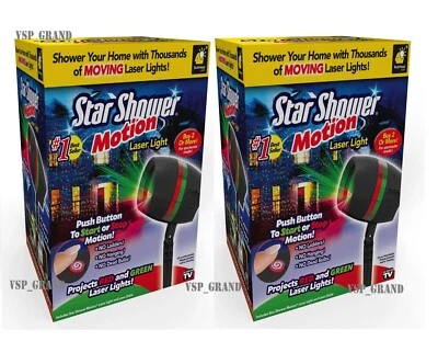 2-PACK STAR SHOWER MOTION LASER LIGHT SHOW PROJECTOR CHRISTMAS RED GREEN - Image 1 of 4