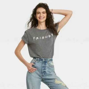 Friends Women's Logo Short Sleeve Graphic T-Shirt Gray Size XXL - Picture 1 of 6
